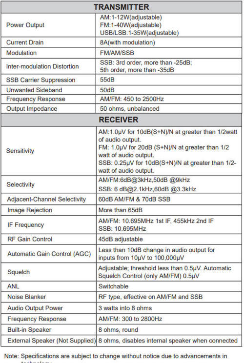 Arie Specifications 2