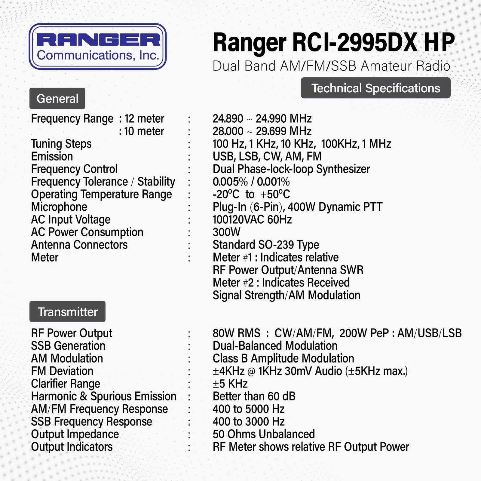 Ranger RCI-2995DXHP Base Transceiver - Image 17