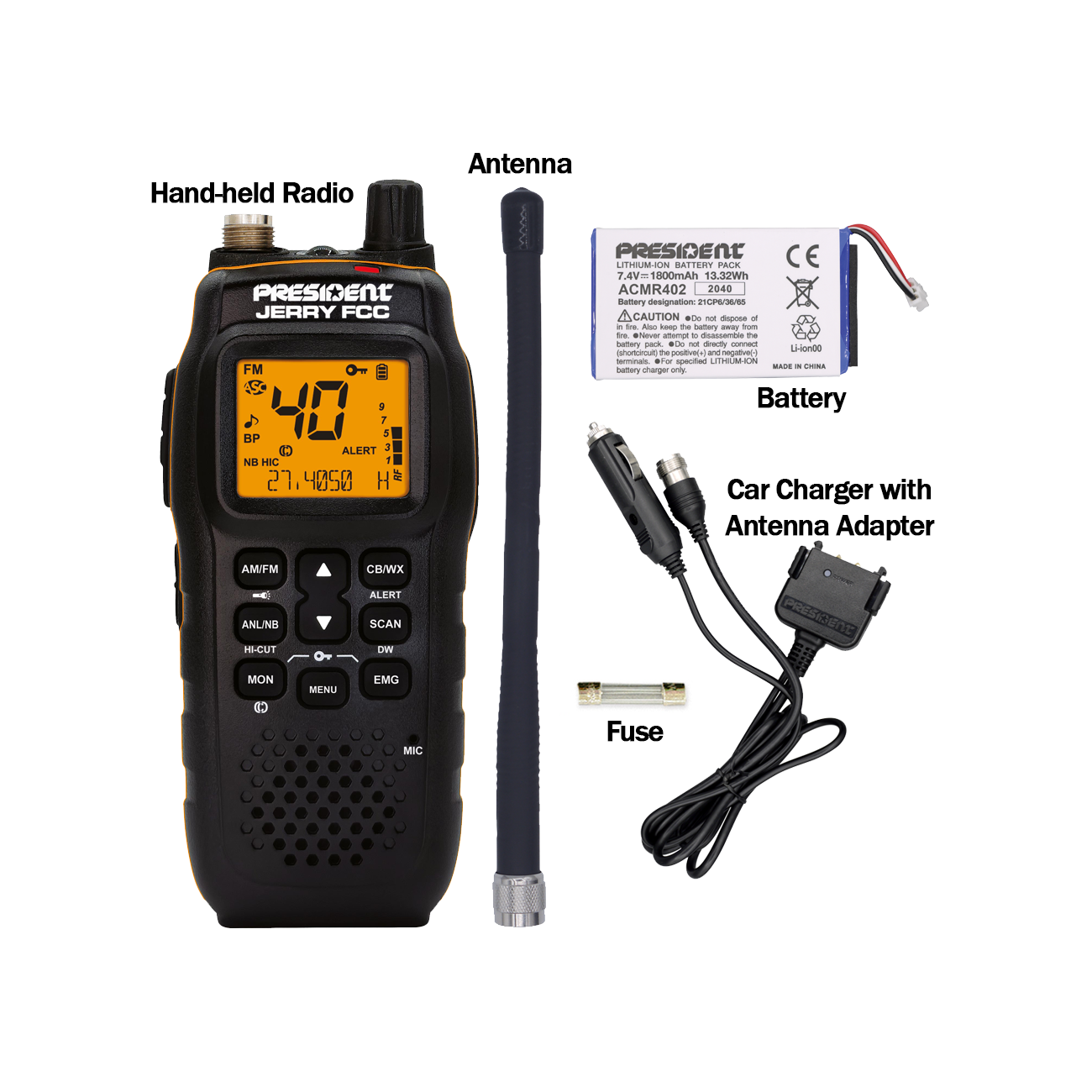 President Jerry FCC Handheld CB Radio - Image 5